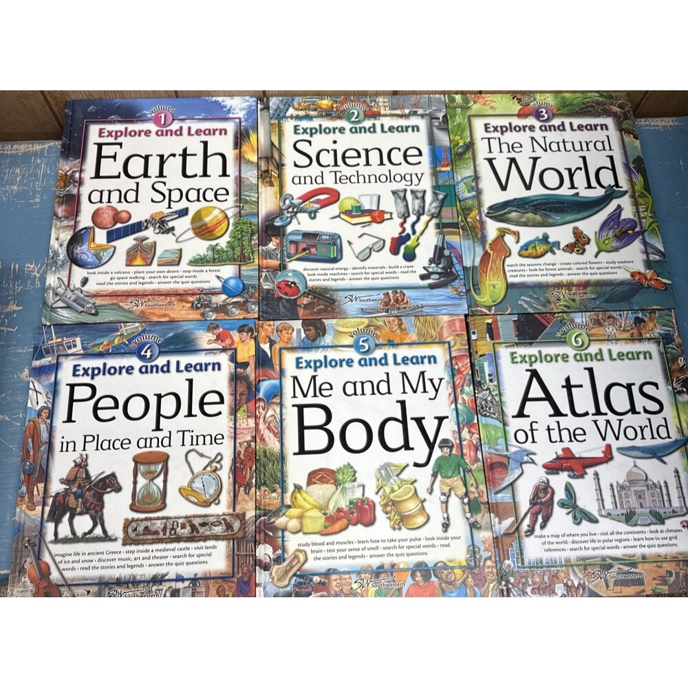 Southwestern Explore and Learn Volume 1-6 Homeschool Hardcover Books Atlas Body